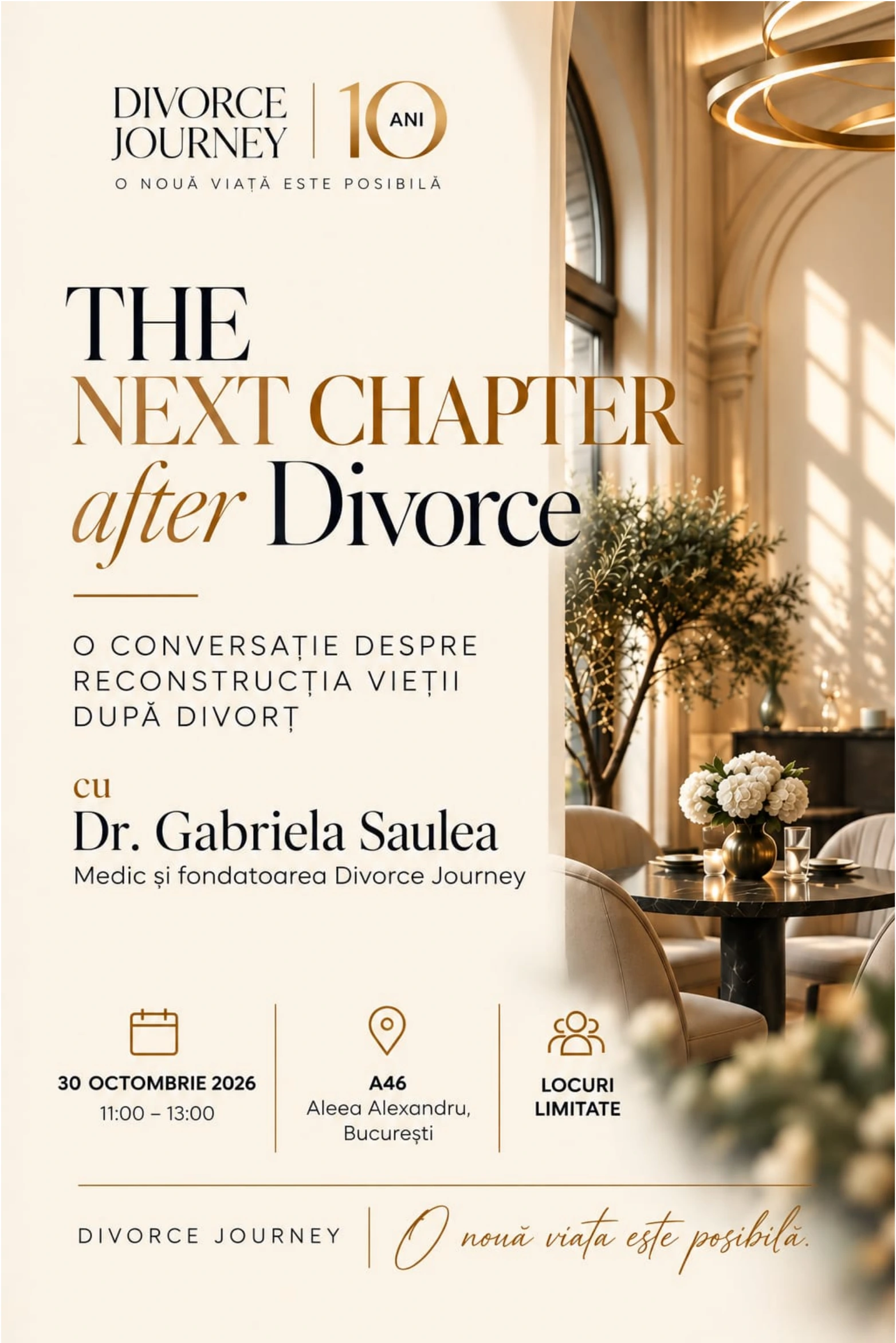 THE NEXT CHAPTER after Divorce, eveniment aniversar Divorce Journey la A46 București